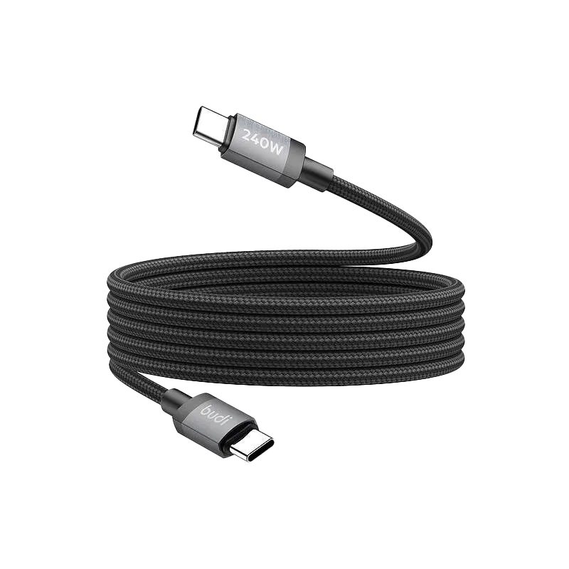 Budi DC267TT Cable 240W 1.8m Braided Aluminium shell Black Mascom International.webp